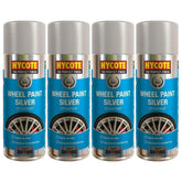 4X Hycote Silver Wheel Spray Paint 400ml Spray Paint